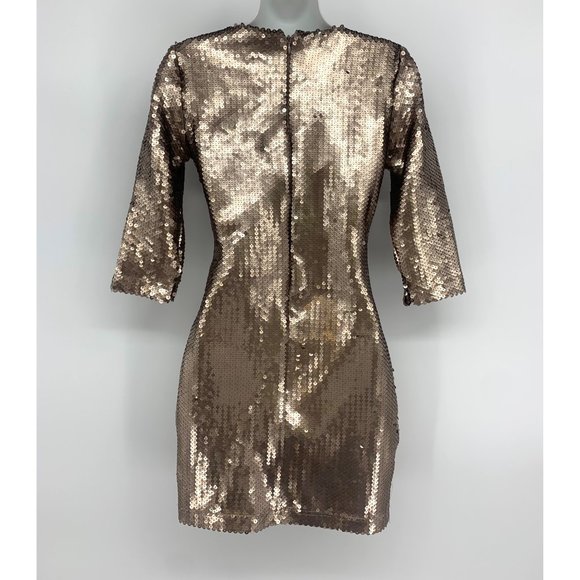 BB Dakota Champagne Sequins Mini Dress NEW WITH TAGS size XS - Picture 5 of 7